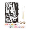 Paint by Numbers – Vintage Metal Bar Art | Cold Beer on Tap (B/W)