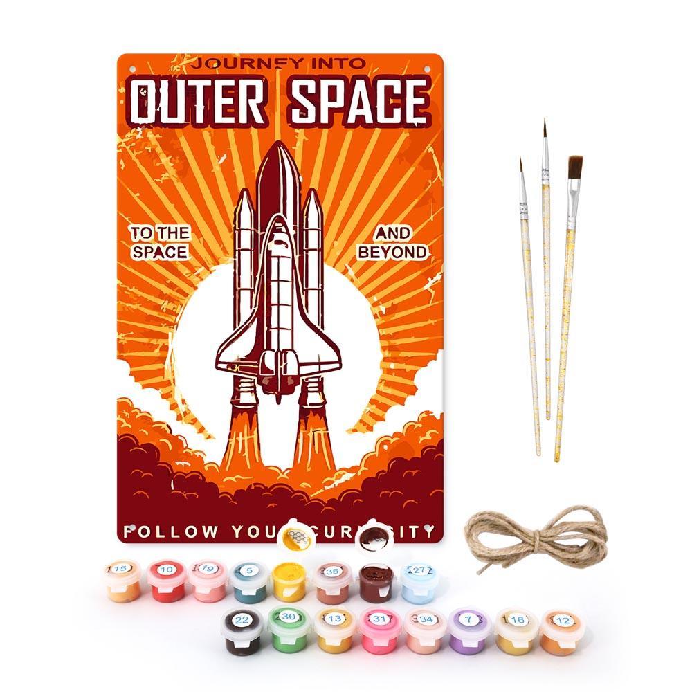 
Paint by Numbers – Vintage Metal Space Art | Outer Space Shuttle