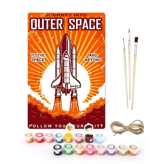 Paint by Numbers – Vintage Metal Space Art | Outer Space Shuttle