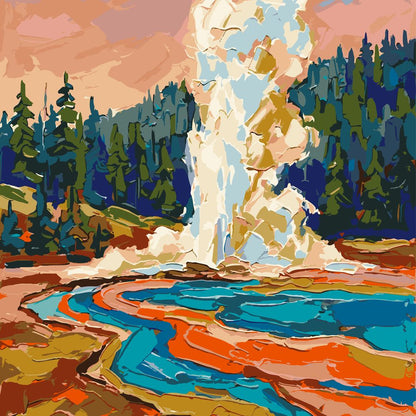 Paint by Numbers - Yellowstone Geyser