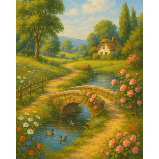 Paint by Numbers - Country Bridge in Summer
