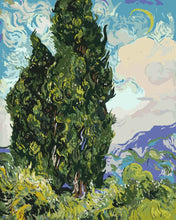 Load image into Gallery viewer, Paint by Numbers - Cypresses | Vincent van Gogh
