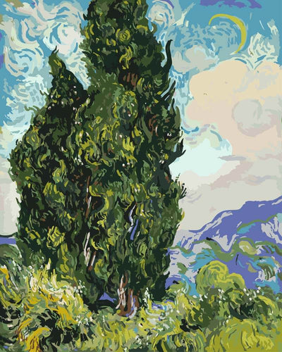 Paint by Numbers - Cypresses | Vincent van Gogh