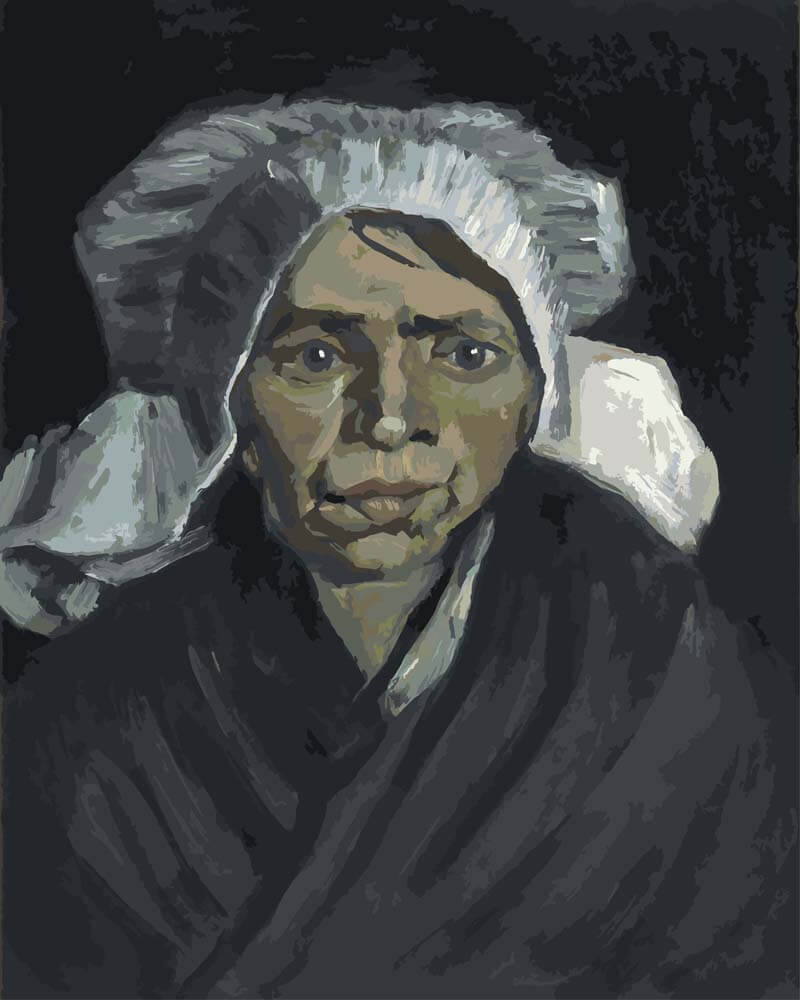 Paint by Numbers - Head of a Peasant Woman with White Cap | Vincent van Gogh