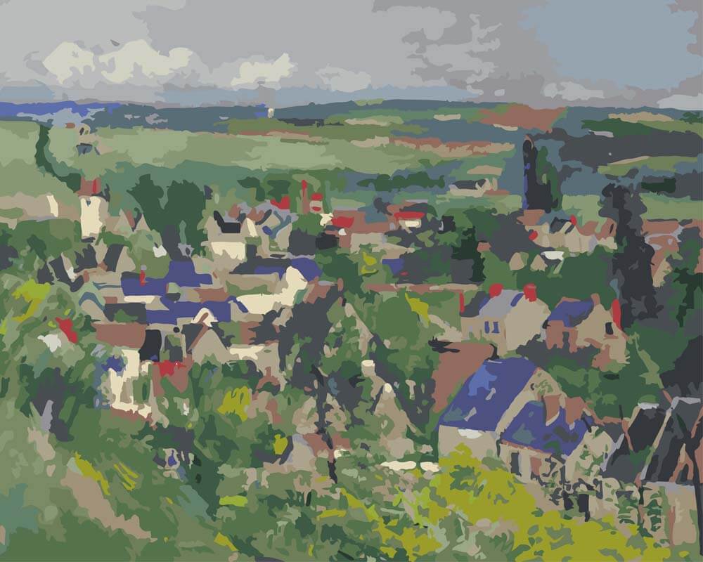 
Paint by Numbers - Panoramic View of Dauvers-sur-Oise | Paul Cezanne