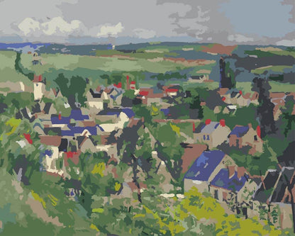 Paint by Numbers - Panoramic View of Dauvers-sur-Oise | Paul Cezanne