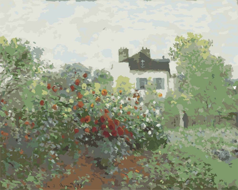 Paint by Numbers - The Artist's Garden in Argenteuil (Corner of the Garden with Dahlias) | Claude Monet