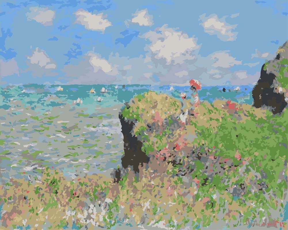 Paint by Numbers - The Cliff Walk at Pourville | Claude Monet