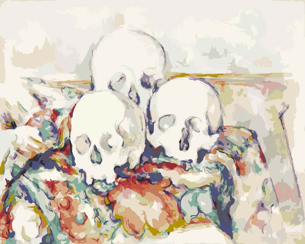 Paint by Numbers - The Three Skulls  | Paul Cezanne