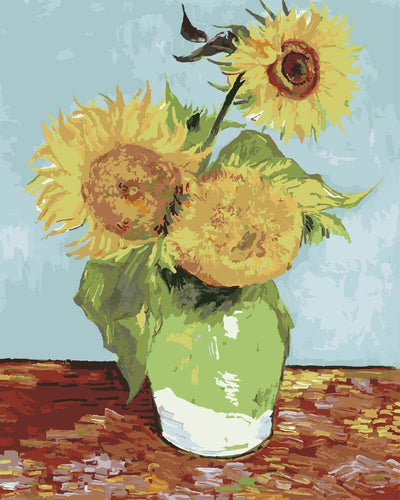 Paint by Numbers - Three Sunflowers in a Vase | Vincent van Gogh
