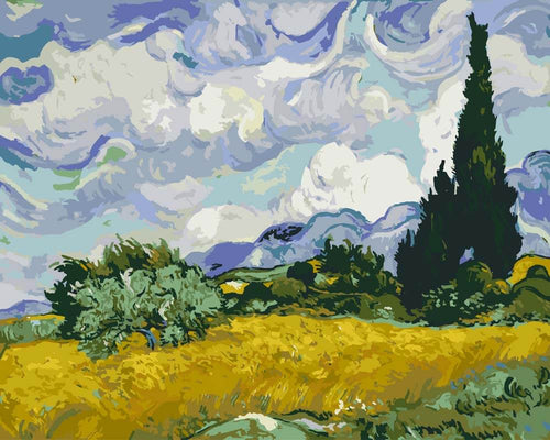 Paint by Numbers - Wheat Field with Cypresses | Vincent van Gogh