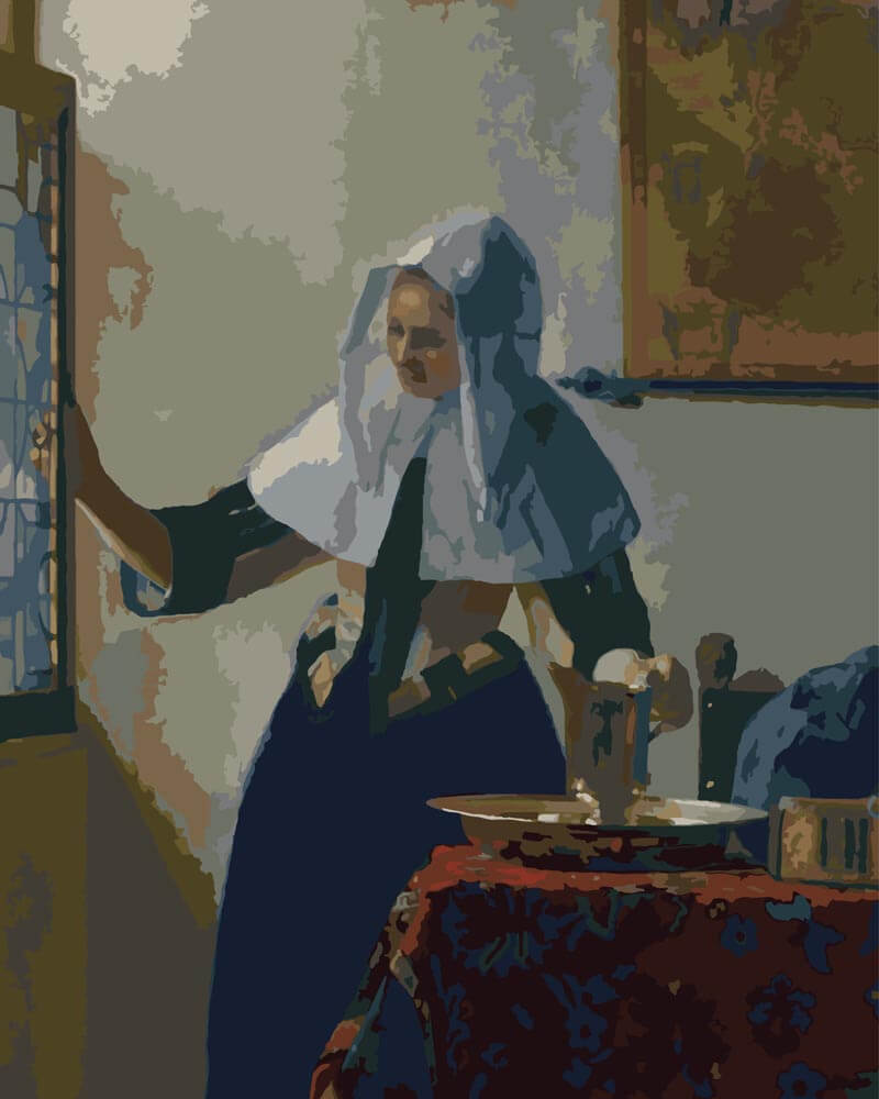 
Paint by Numbers - Young Woman with a Water Pitcher at the Window | Johannes Vermeer