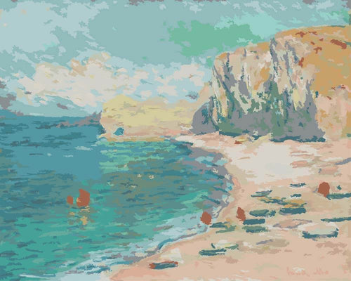 Paint by Numbers - Étretat, The Beach and the Falaise d'Amont | Claude Monet