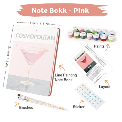 Paint by Numbers Hardcover Journal Notebook - Cosmopolitan Cocktail
