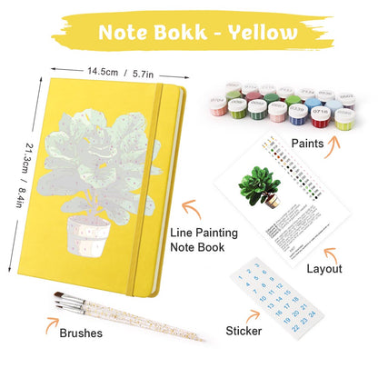 Paint by Numbers Hardcover Journal Notebook - Potted Plant