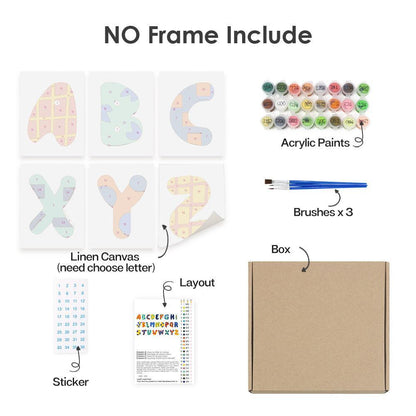 Paint by Numbers – Alphabet Painting Kit | A to Z Abstract Letters