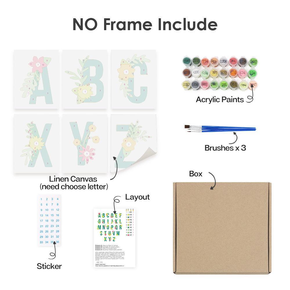 
Paint by Numbers – Alphabet Painting Kit | Botanical Bloom Letters A–Z