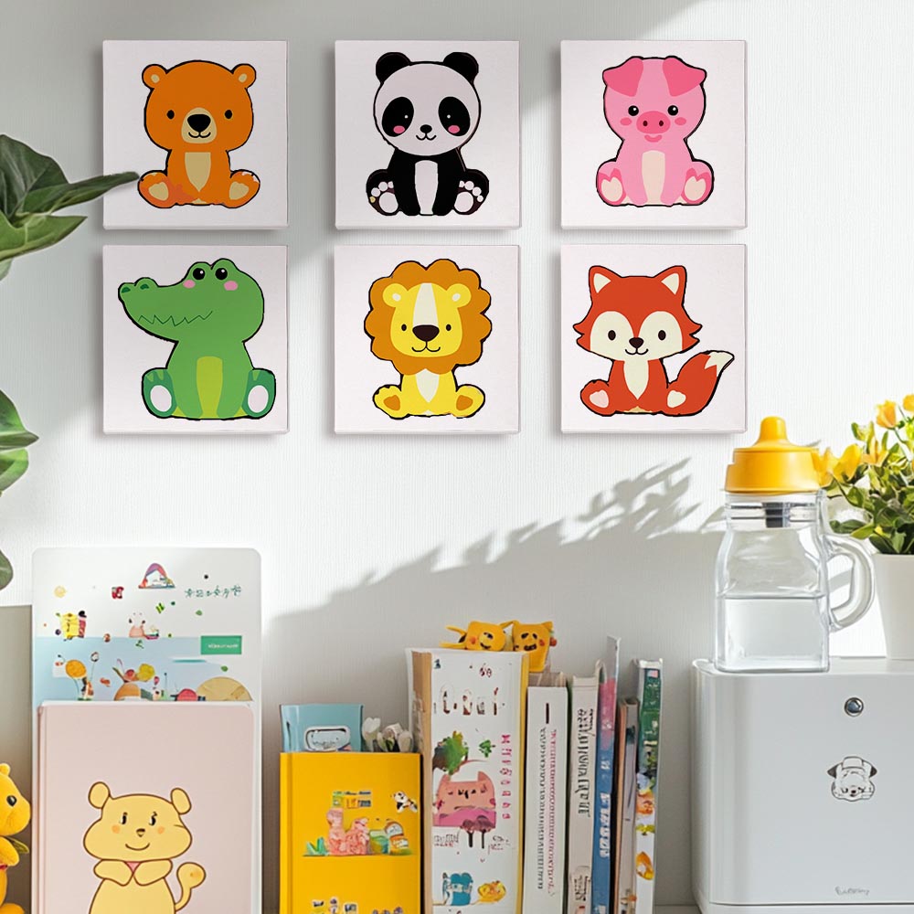 
Paint by Numbers – 6 Mini Paintings | Kawaii Animal Friends Set
