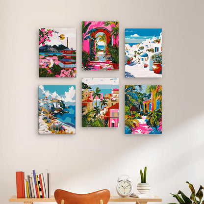 Paint by Numbers – 6 Mini Paintings | Mediterranean Set