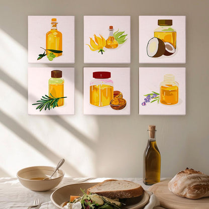 Paint by Numbers – 6 Mini Paintings | Essential Oils & Botanicals Set