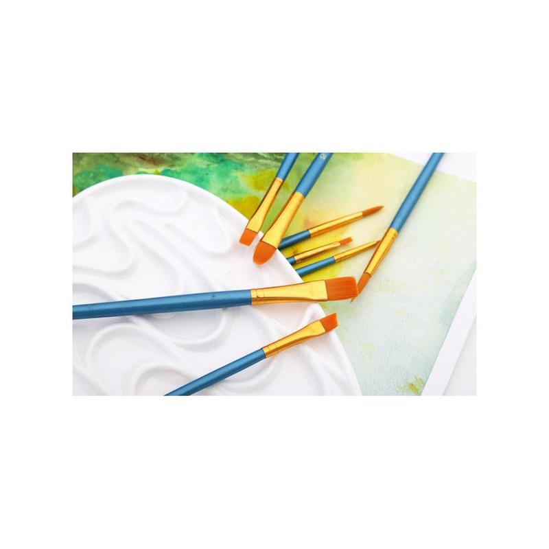 10 Brushes for Acrylic Colors - Different Sizes and Shapes