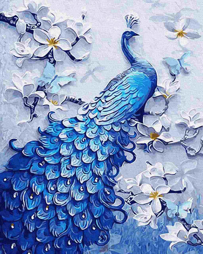 Paint by Numbers DIY - Blue peacock