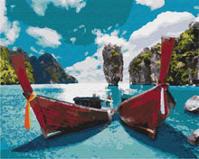 Load image into Gallery viewer, Paint by Numbers DIY - Boats in the lagoon
