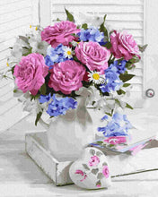 Load image into Gallery viewer, Paint by Numbers DIY - Bouquet of pink roses
