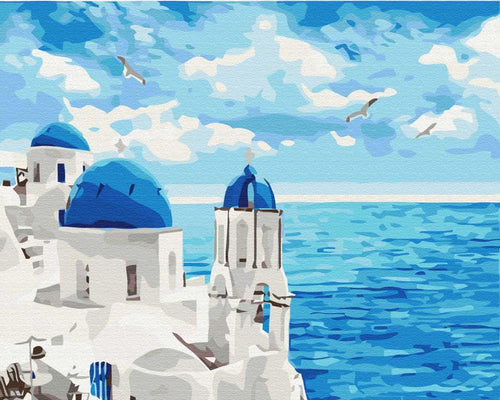 Paint by Numbers DIY - Clouds of Santorini