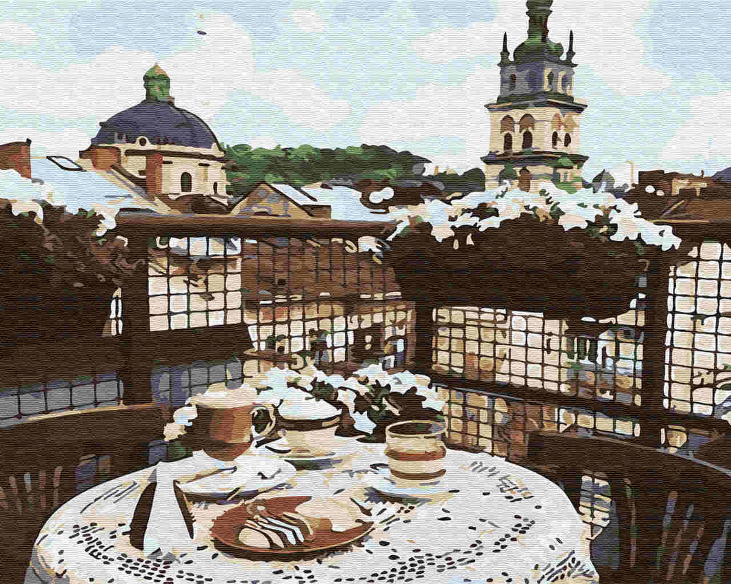 Paint by Numbers DIY - Coffee on the roof of Lviv