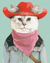 Load image into Gallery viewer, Paint by Numbers DIY - Cowboy Cat
