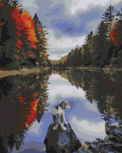 Load image into Gallery viewer, Paint by Numbers DIY - Dog on the lake
