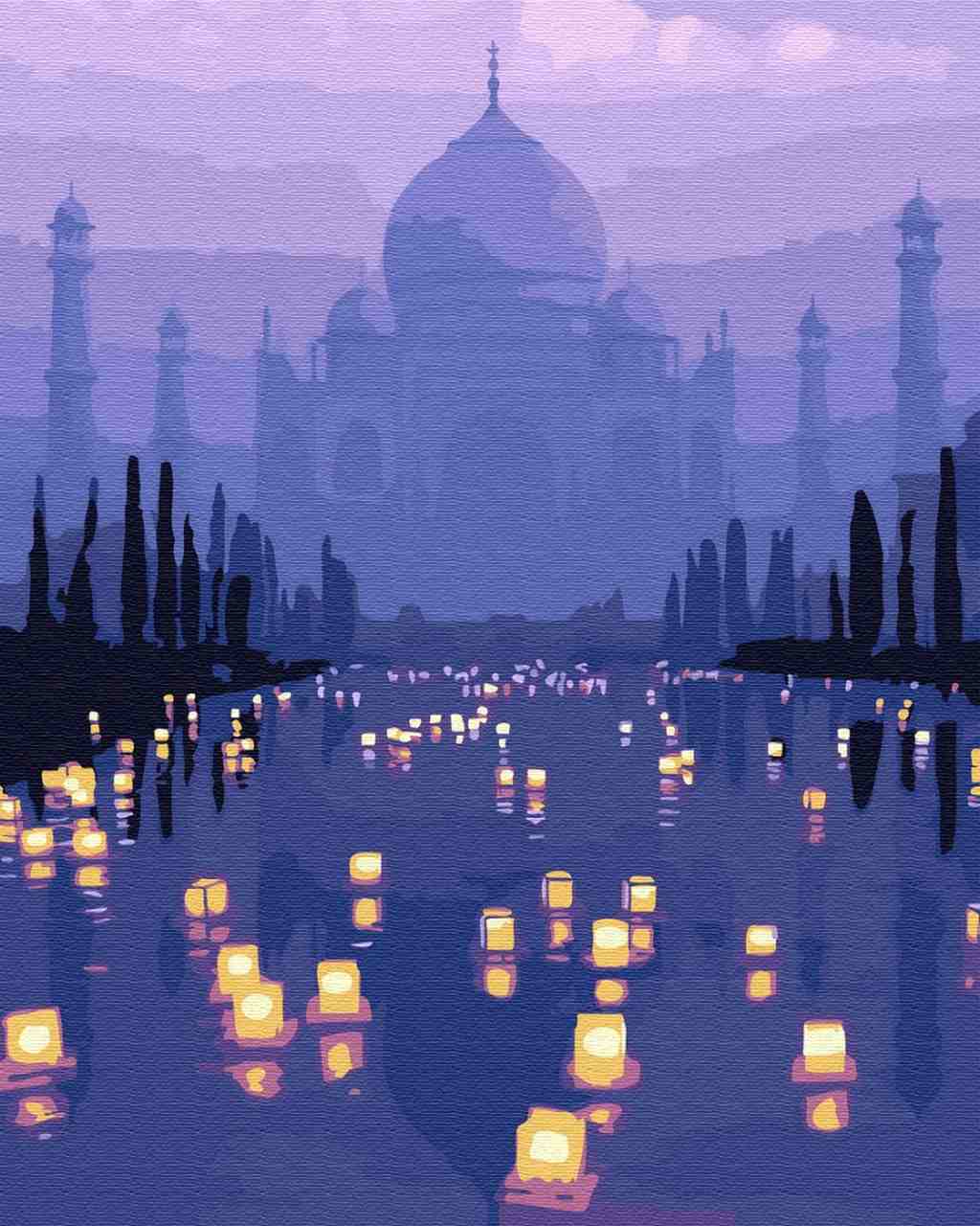 Paint by Numbers DIY - Evening near the Taj Mahal