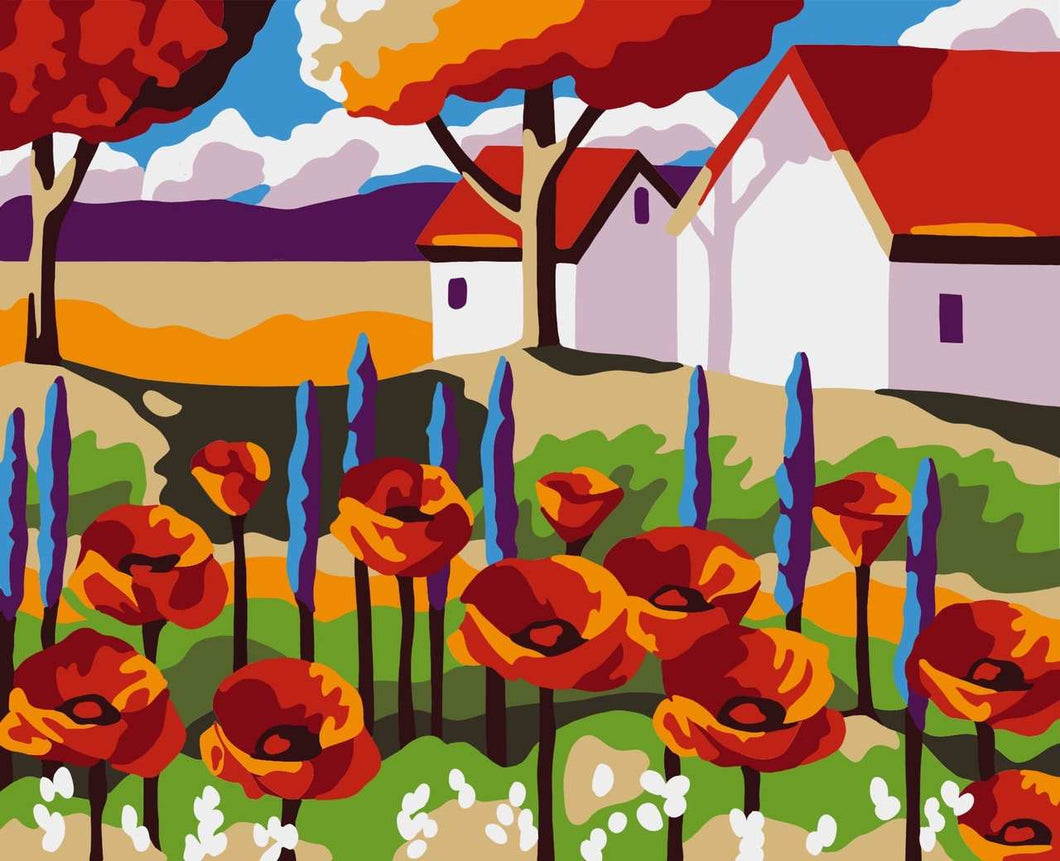 Paint by Numbers DIY - Garden with Poppies - MINI