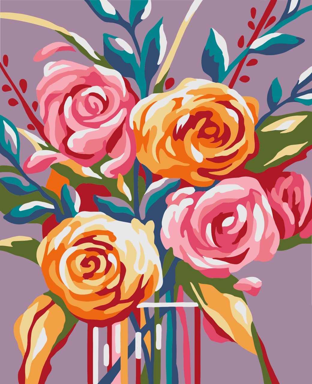 Paint by Numbers DIY - Gentle Roses - MINI