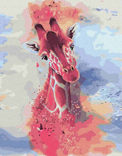 Paint by Numbers DIY - Giraffe with watercolor paints