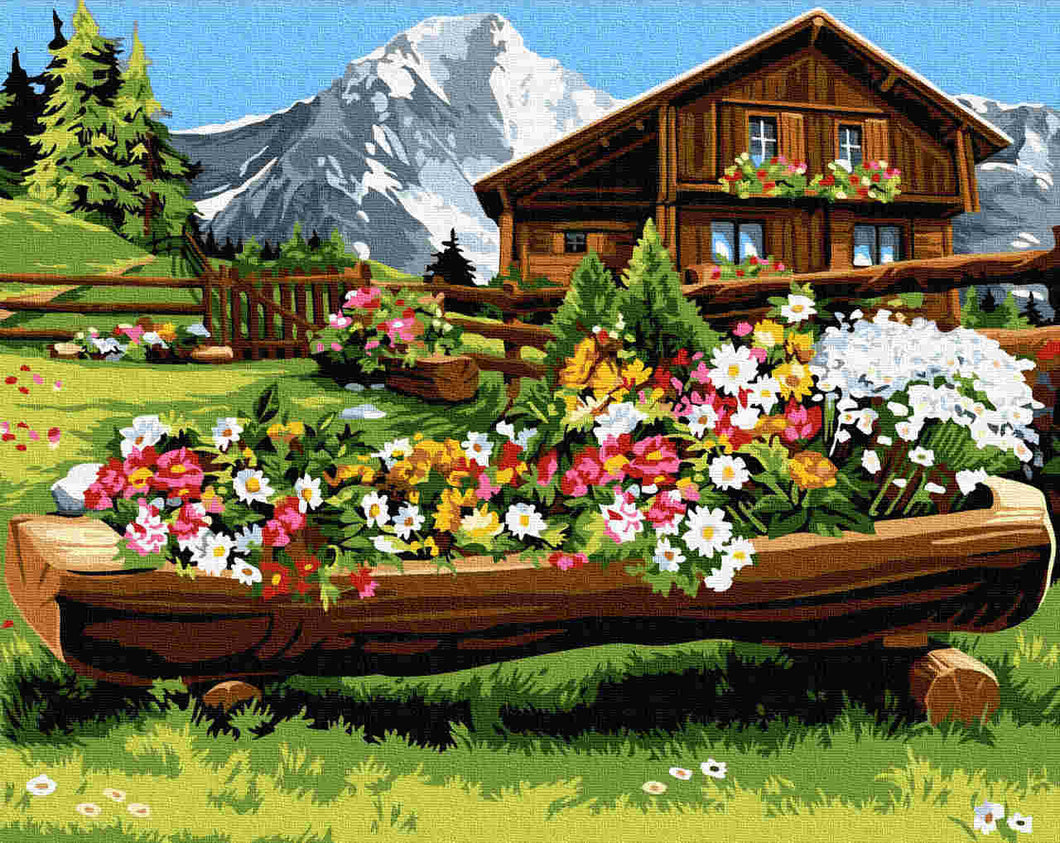 Paint by Numbers DIY - House in the Alm