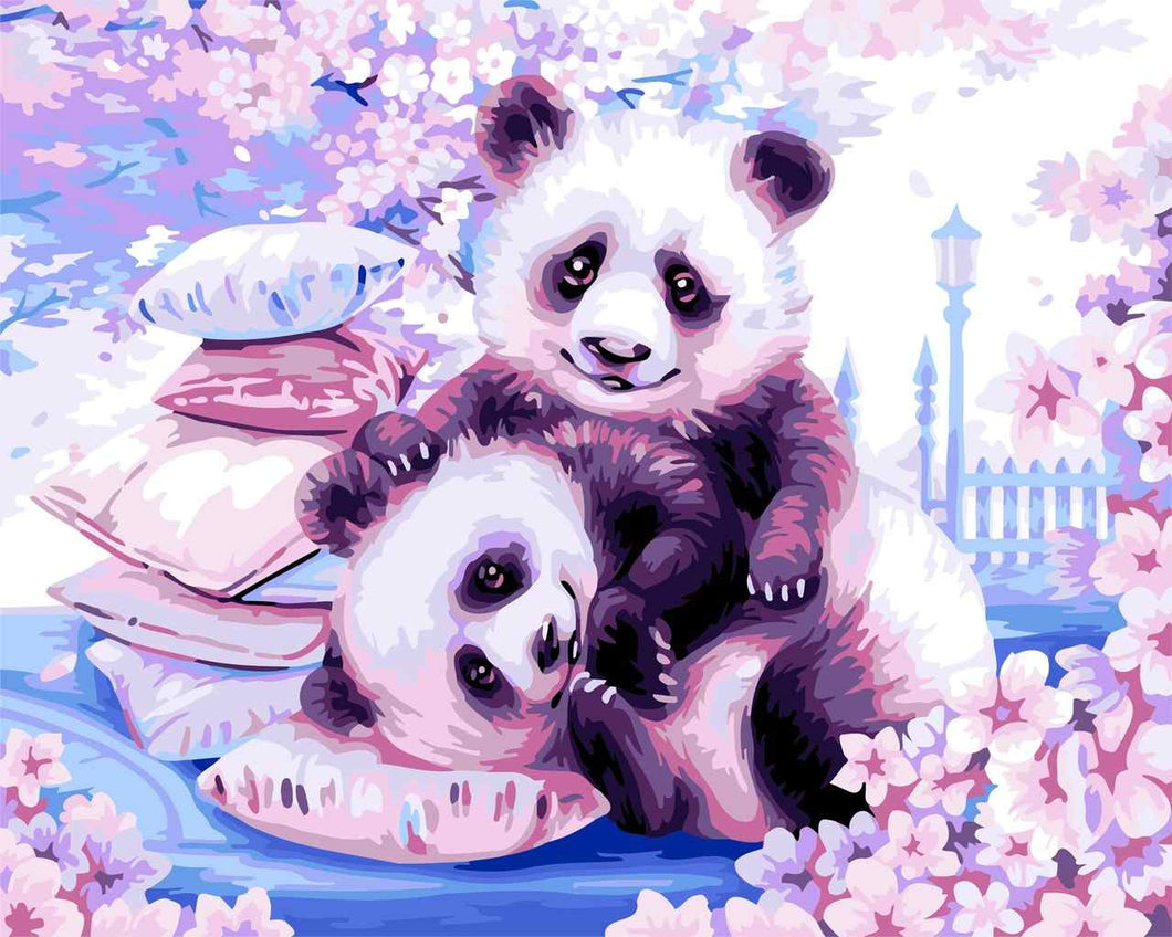 Paint by Numbers DIY - Japanese Pandas