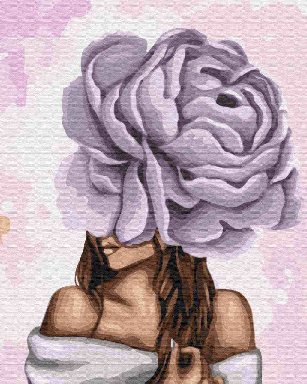 Paint by Numbers DIY - Lady with purple peony