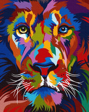 Load image into Gallery viewer, Paint by Numbers DIY - Lion portrait colorful
