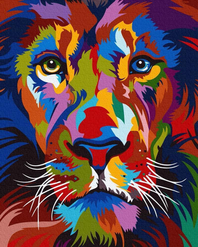 Paint by Numbers DIY - Lion portrait colorful