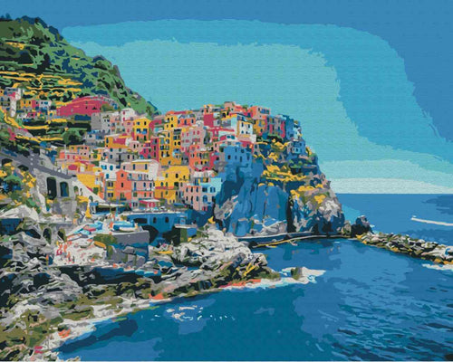 Paint by Numbers DIY - Mediterranean coast