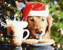 Load image into Gallery viewer, Paint by Numbers DIY - New Year&#39;s pup

