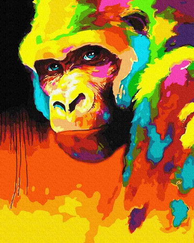 Paint by Numbers DIY - Orangutan in colors