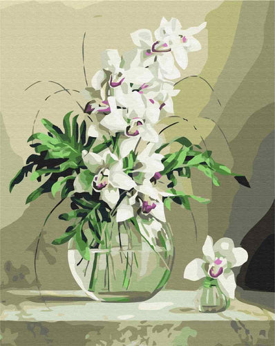 Paint by Numbers DIY - Orchids in a vase