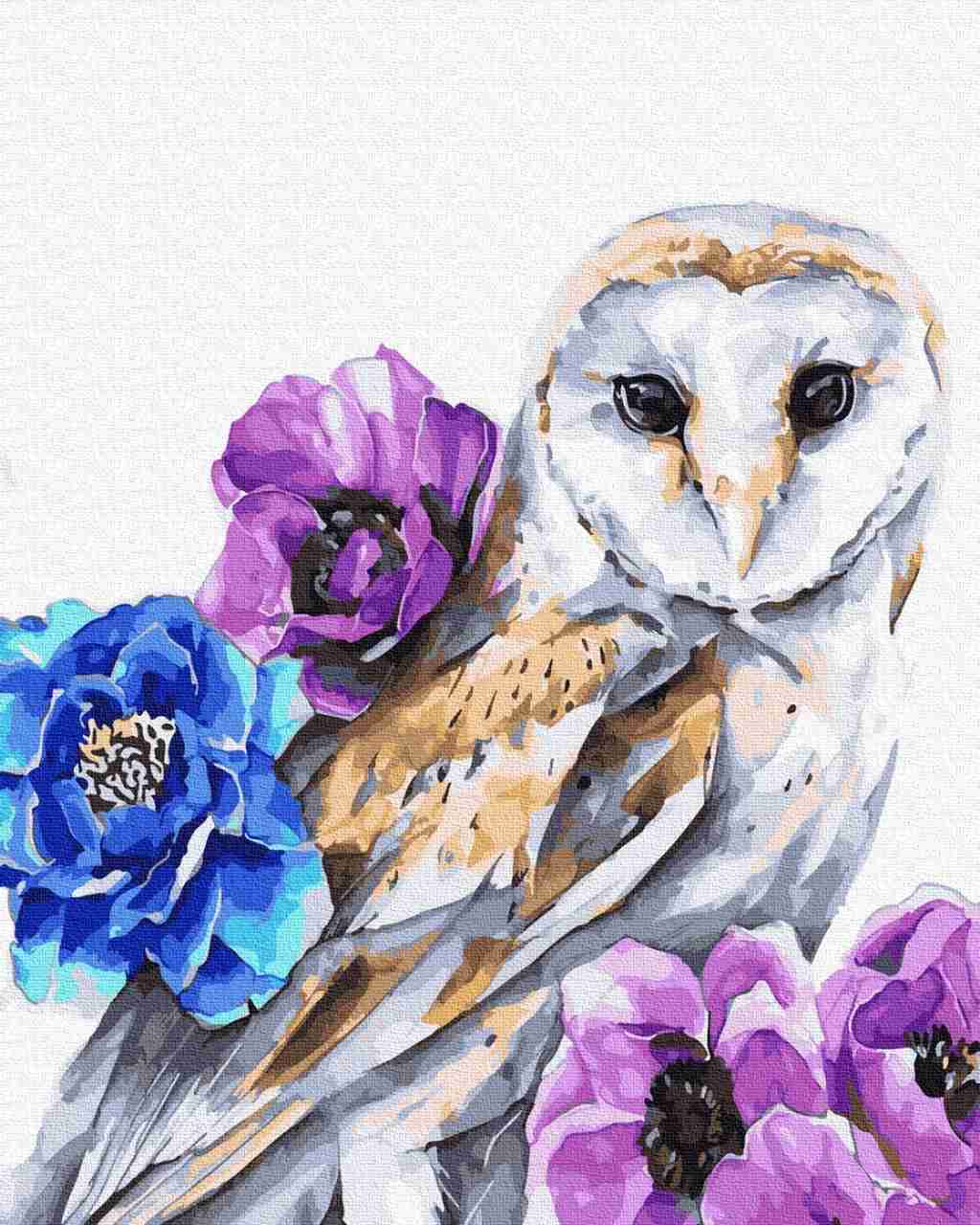 Paint by Numbers DIY - Owl in flowers