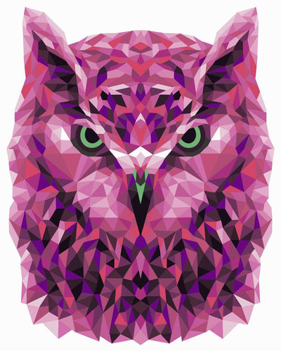 Paint by Numbers DIY - Owl (polygon style)