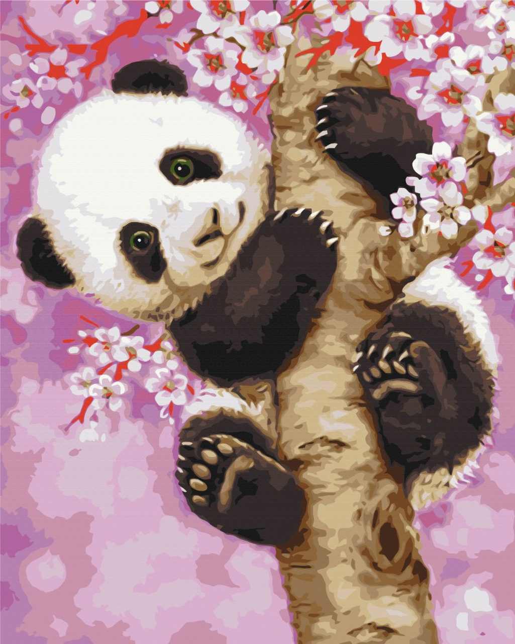 Paint by Numbers DIY - Panda on Sakura