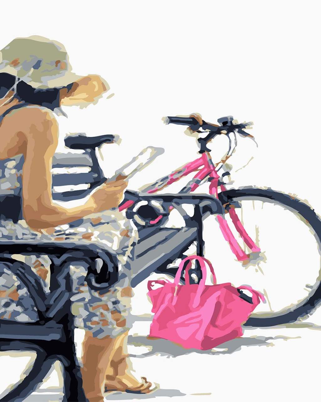 Paint by Numbers DIY - Pink Bicycle