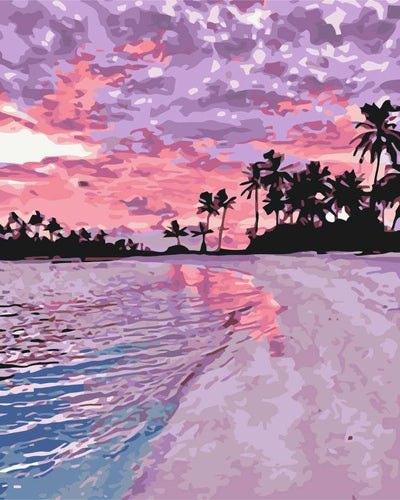 Paint by Numbers DIY - Pink Sunset